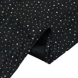 Black Scuba Polyester Table Runner with Rhinestone Accents - 12x108inch