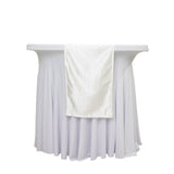 Pearl White Scuba Polyester Table Runner with Rhinestone Accents - 12x108inch#whtbkgd