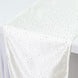 Pearl White Scuba Polyester Table Runner with Rhinestone Accents - 12x108inch