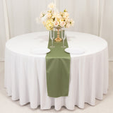 Dusty Sage Green Premium Scuba Polyester Table Runner, Wrinkle Free Table Linen