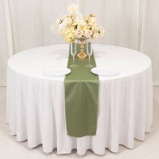 <h3 style="margin-left:0px;"><strong>Elegant Dusty Sage Green Scuba Polyester Table Runner</strong>