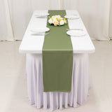 Dusty Sage Green Premium Scuba Polyester Table Runner, Wrinkle Free Table Linen