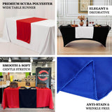 Navy Blue Premium Scuba Polyester Wide Table Runner, Wrinkle Free Trade Show Table Runner