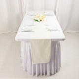 Ivory Premium Scuba Polyester Table Runner, Wrinkle Free Table Linen