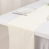 Ivory Premium Scuba Polyester Table Runner, Wrinkle Free Table Linen