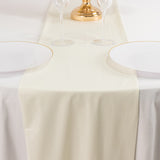 Ivory Premium Scuba Polyester Table Runner, Wrinkle Free Table Linen