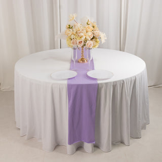 <span style="background-color:transparent;color:#000000;">Elegant Lavender Scuba Polyester Table Runner</span>