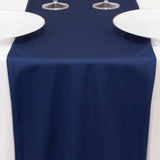 Navy Blue Premium Scuba Polyester Table Runner, Wrinkle Free Table Linen