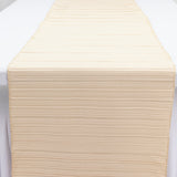 Accordion Pleated Scuba Table Runner 12x108inch Beige – Wrinkle Free & Stain Resistant Textured
