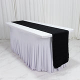 Accordion Pleated Scuba Table Runner 12x108inch Black – Wrinkle Free & Stain Resistant Textured