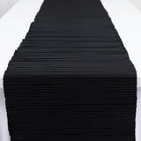 Accordion Pleated Scuba Table Runner 12x108inch Black – Wrinkle Free & Stain Resistant Textured