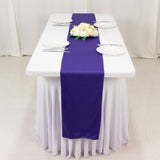 Purple Premium Scuba Polyester Table Runner, Wrinkle Free Table Linen