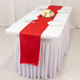 Red Premium Scuba Polyester Table Runner, Wrinkle Free Table Linen