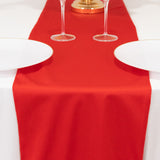 Red Premium Scuba Polyester Table Runner, Wrinkle Free Table Linen