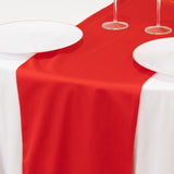 Red Premium Scuba Polyester Table Runner, Wrinkle Free Table Linen