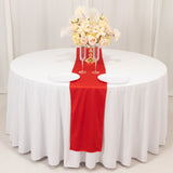 Red Premium Scuba Polyester Table Runner, Wrinkle Free Table Linen