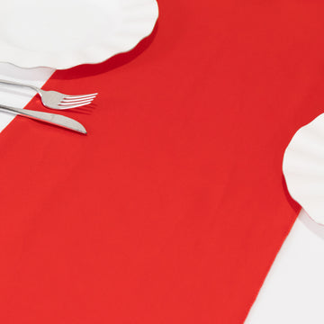 Premium Scuba Polyester 12"x108" Table Runner Red - Wrinkle-Free Runner