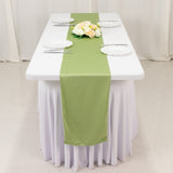 Sage Green Premium Scuba Polyester Table Runner, Wrinkle Free Table Linen