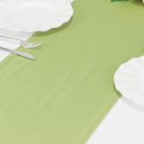 Sage Green Premium Scuba Polyester Table Runner, Wrinkle Free Table Linen