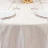 Shimmer Silver Premium Scuba Polyester Table Runner, Wrinkle Free Table Linen