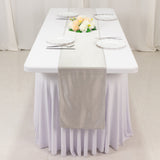 Shimmer Silver Premium Scuba Polyester Table Runner, Wrinkle Free Table Linen