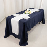 White Premium Scuba Polyester Table Runner, Wrinkle Free Table Linen