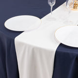 White Premium Scuba Polyester Table Runner, Wrinkle Free Table Linen