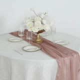 Rose Gold Sparkling Glitter Gauze Table Runner, Reusable Wrinkle Free Sheer Table Runner