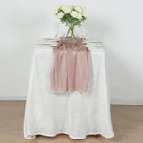 Rose Gold Sparkling Glitter Gauze Table Runner, Reusable Wrinkle Free Sheer Table Runner