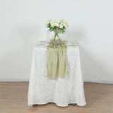 Champagne Sparkling Glitter Gauze Table Runner, Reusable Wrinkle Free Sheer Table Runner