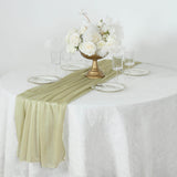 Champagne Sparkling Glitter Gauze Table Runner, Reusable Wrinkle Free Sheer Table Runner