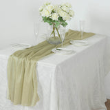 Champagne Sparkling Glitter Gauze Table Runner, Reusable Wrinkle Free Sheer Table Runner