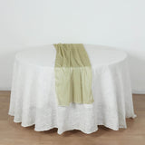 Champagne Sparkling Glitter Gauze Table Runner, Reusable Wrinkle Free Sheer Table Runner