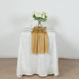 Gold Sparkling Glitter Gauze Table Runner, Reusable Wrinkle Free Sheer Table Runner - 27x120inch