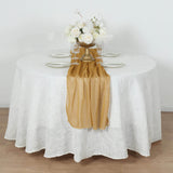 Gold Sparkling Glitter Gauze Table Runner, Reusable Wrinkle Free Sheer Table Runner - 27x120inch