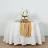 Gold Sparkling Glitter Gauze Table Runner, Reusable Wrinkle Free Sheer Table Runner - 27x120inch