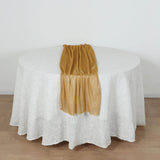 Gold Sparkling Glitter Gauze Table Runner, Reusable Wrinkle Free Sheer Table Runner - 27x120inch