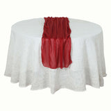 Red Sparkling Glitter Gauze Table Runner, Reusable Wrinkle Free Sheer Table Runner - 27x120inch