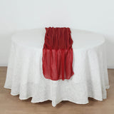 Red Sparkling Glitter Gauze Table Runner, Reusable Wrinkle Free Sheer Table Runner - 27x120inch