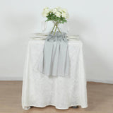 Silver Sparkling Glitter Gauze Table Runner, Reusable Wrinkle Free Sheer Table Runner - 27x120inch