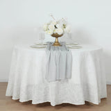 Silver Sparkling Glitter Gauze Table Runner, Reusable Wrinkle Free Sheer Table Runner - 27x120inch