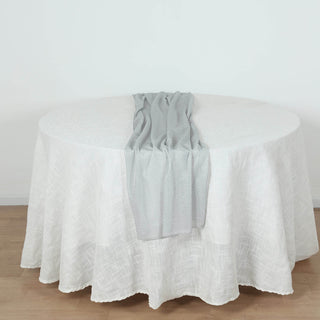 <h3 style="margin-left:0px;"><strong>Shimmering Silver Glitter Gauze Table Runner</strong>