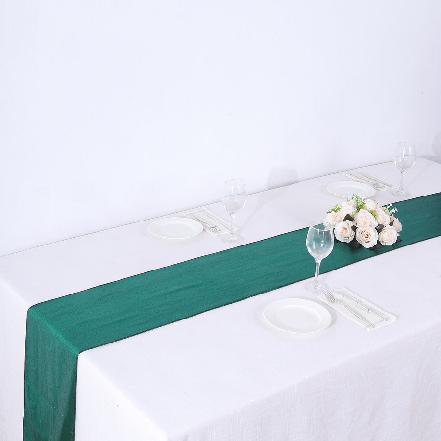 12x108inch Hunter Emerald Green Shimmer Sequin Dots Polyester Table Runner