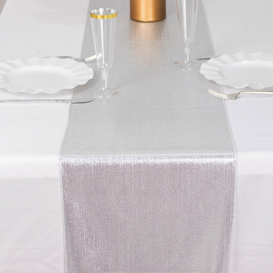 12x108inch Silver Shimmer Sequin Dots Polyester Table Runner