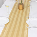 12x108inch Champagne Satin Stripe Table Runner, Elegant Tablecloth Runner