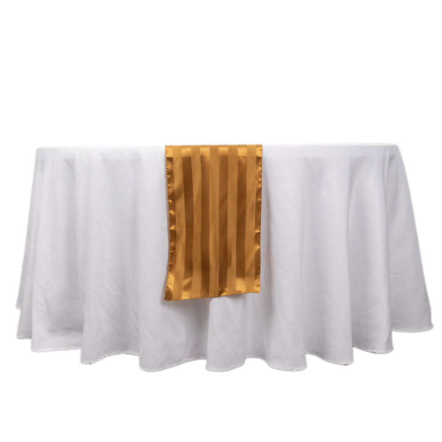 12x108inch Gold Satin Stripe Table Runner, Elegant Tablecloth Runner