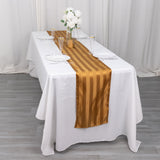 12x108inch Gold Satin Stripe Table Runner, Elegant Tablecloth Runner