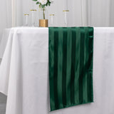 12x108inch Hunter Emerald Green Satin Stripe Table Runner, Elegant Tablecloth Runner