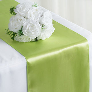 Add a Pop of Elegance with the Apple Green Satin Table Runner
