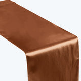 12x108inch Cinnamon Brown Seamless Satin Table Runner